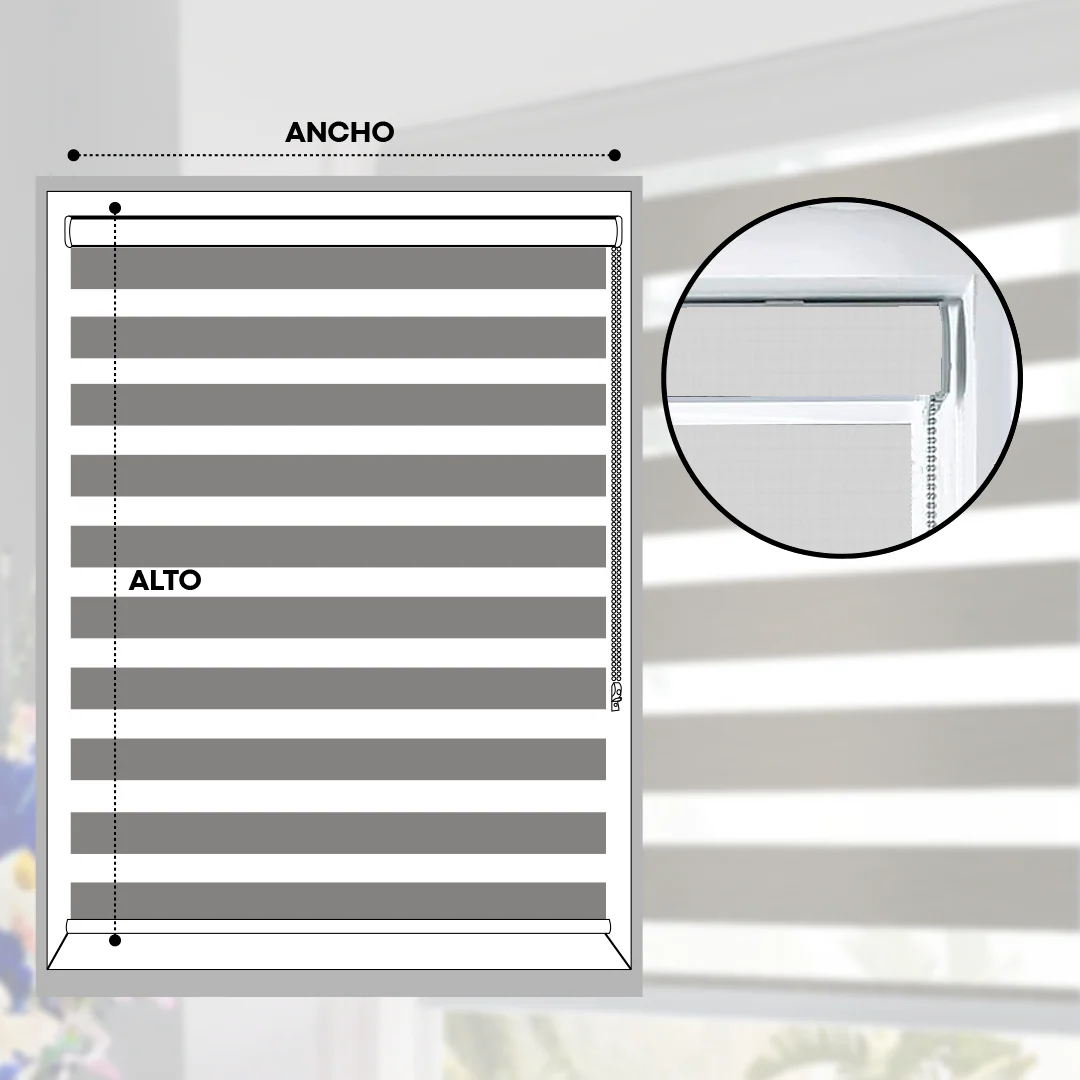 CORTINAS ENROLLABLES ZEBRA - 70CM A 2.50M - WHITE - Image 4