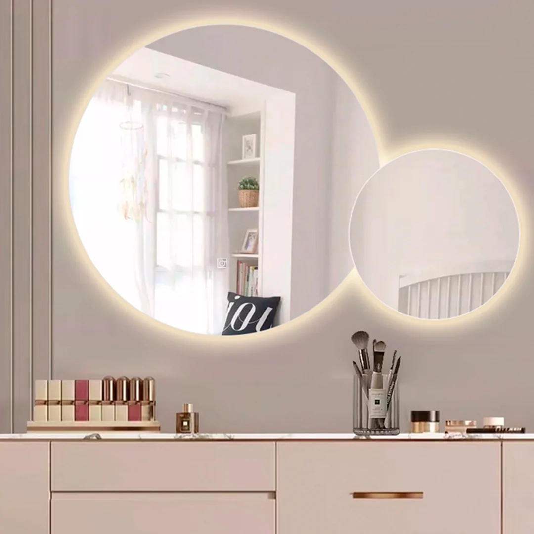 ESPEJO LED - CIRCULAR(80CM X 80CM / 40CM X 40CM) - 3 LUCES - 2 ESPEJOS - ANTIVAHO - XM-029 - Image 2