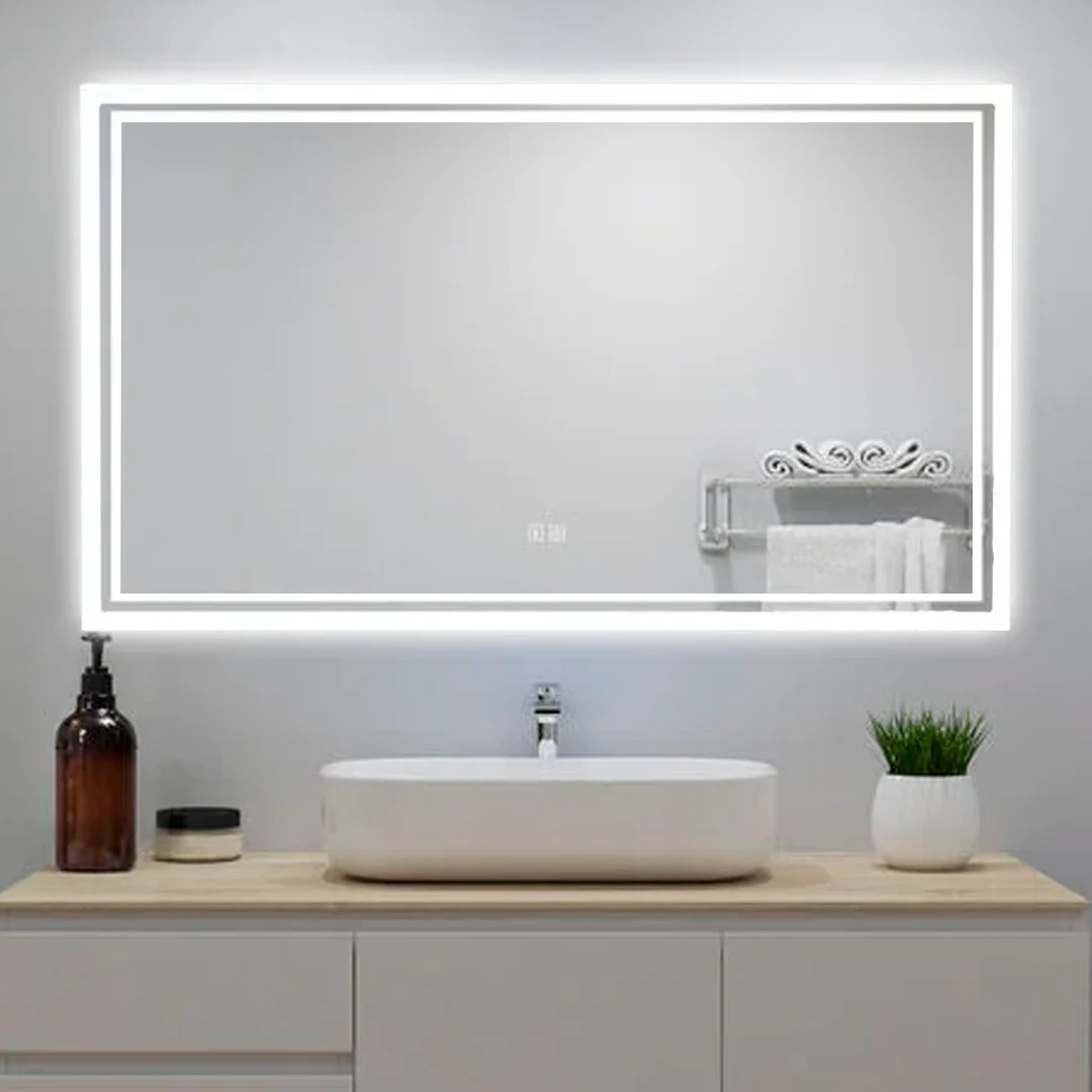 ESPEJO LED - RECTANGULAR(140CM X 90CM) - 3 LUCES BLUETOOTH - ANTIVAHO - RELOJ DIGITAL - SHG-120-84 - Image 2