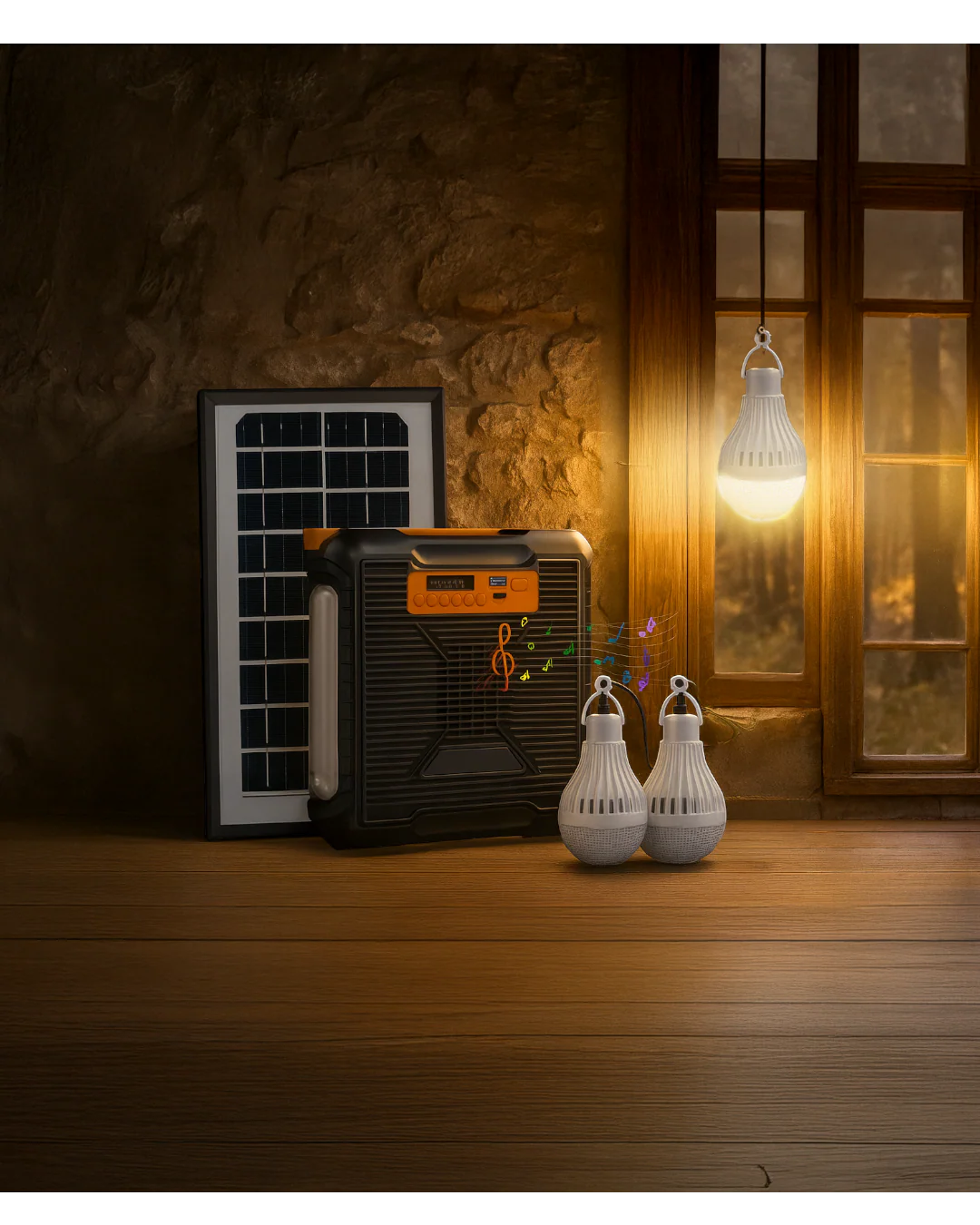ESTACION DE PODER PORTABLE SOLAR CON BLUETOOTH - TAMAÑO 166×88×202.5 MM - Image 2