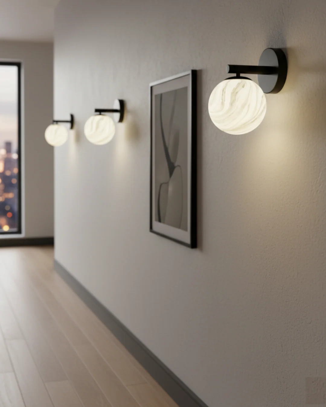 LÁMPARA DE PARED NEGRA 1×E27 - TAMAÑO D250×H250 - Image 2