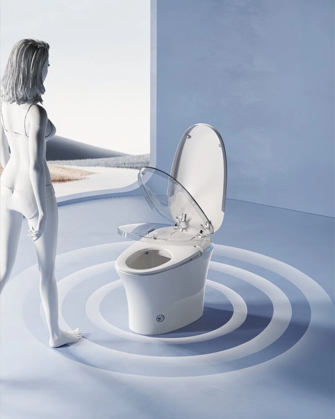 INODORO INTELIGENTE DE PISO CON SECADO Y CONTROL REMOTO 700X420X480MM S-TRAP 300MM G8E-WC - Image 3