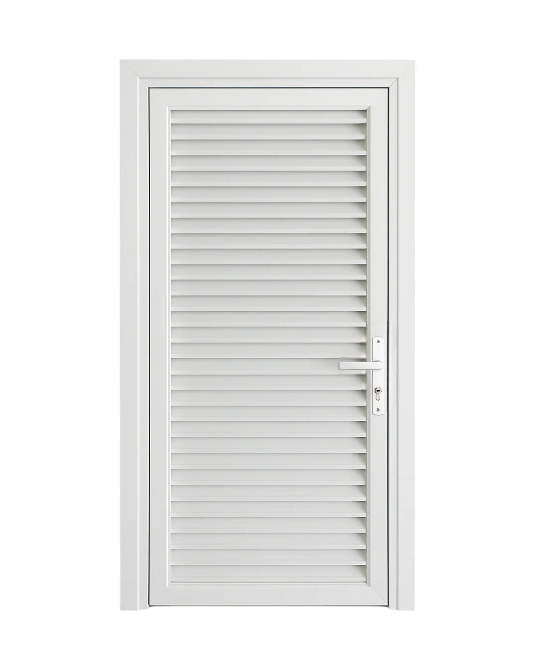 PUERTA DE ALUMINIO TIPO LOUVERS - 97CM X 2.15M - BLANCO