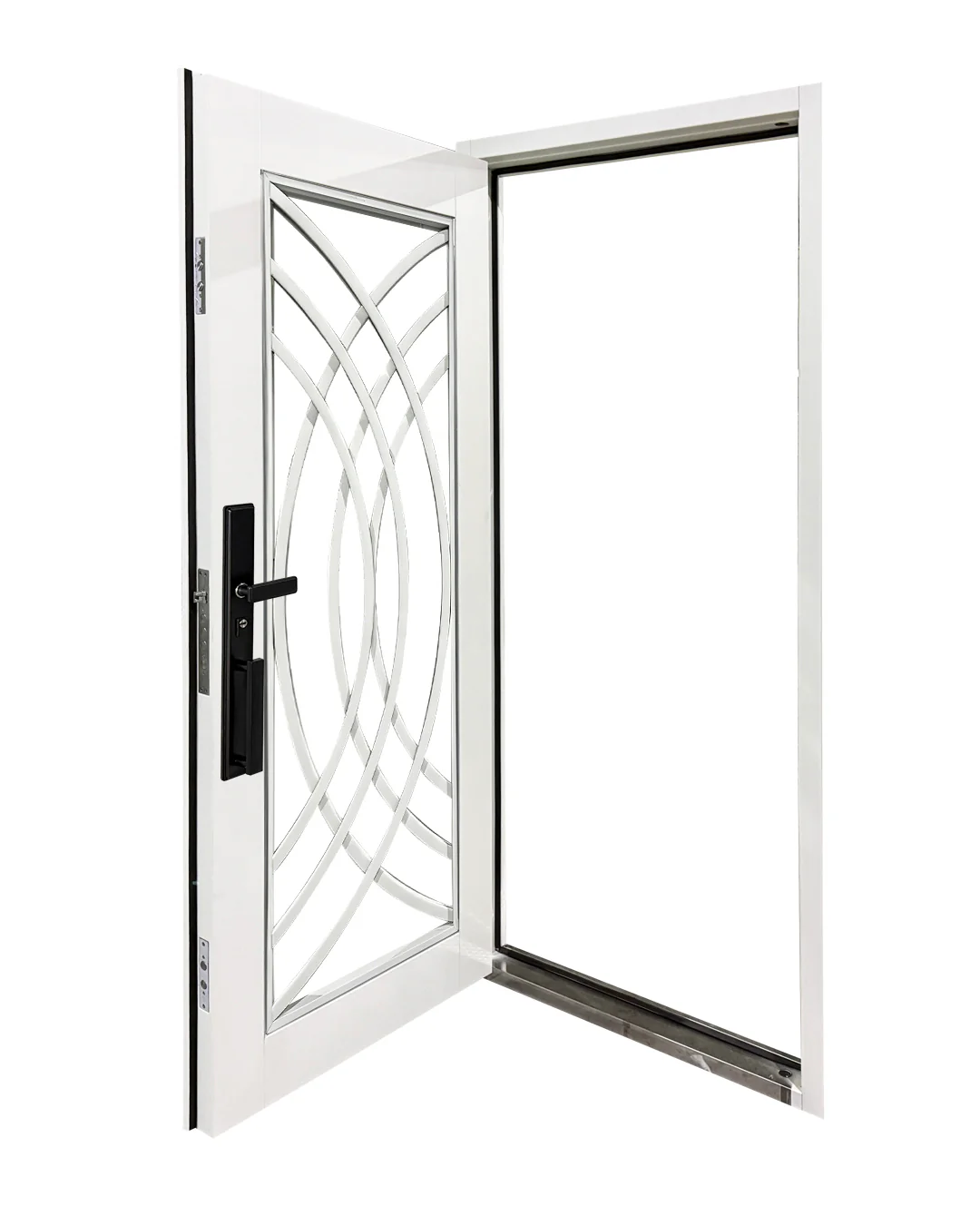 Puerta de Seguridad Multipunto con Vidrio | Aleación de Zinc | 0.97 x 2.15 m | Diseño Moderno I Blanco Mate - Image 6